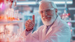 © Premium_art - Smiling senior scientist gives a thumbs up in a lab.