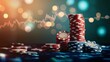 © stardadw007 - Casino chips arranged to resemble a stock market graph, symbolizing the intersection of gambling and finance in a vibrant display.