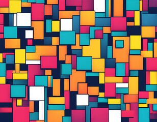 colorful block with cool isolated pop art style background