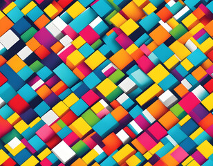 colorful block with cool isolated pop art style background