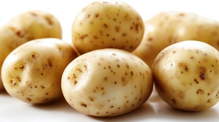 Freshly Harvested Potatoes Displayed on a Clean White Background Generative AI