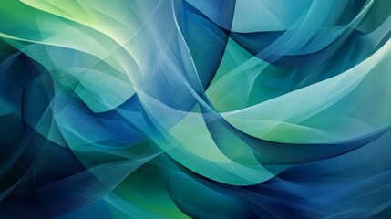 Sticker - Abstract blue and green waves are creating a flowing and dynamic composition, ideal for projects related to nature, energy, and movement