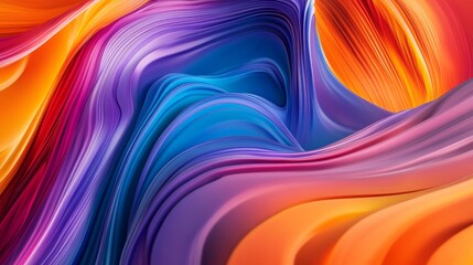 Sticker - This abstract background features colorful waves flowing in a seamless loop, creating a mesmerizing and vibrant visual experience