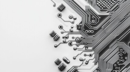 Wall Mural - sleek minimalist overhead view of circuit board