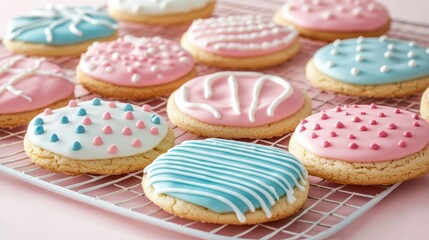 Colorful Decorated Cookies with Royal Icing Designs