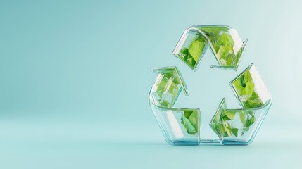 Eco-Friendly Recycle Symbol with Green Leaves