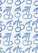 © Yelyzaveta - Seamless pattern of hand-drawn cherries. Line art. Vector illustration.