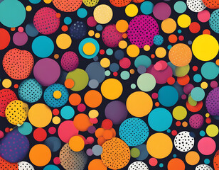 Wall Mural - colorful polka dots with cool isolated pop art style background