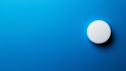 Sticker - 3d render of a white cylinder shape on a blue background, creating a simple yet effective composition with plenty of copy space