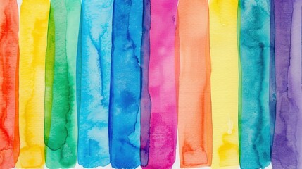 Wall Mural - vibrant watercolor stripes, a lively and dynamic display of colorful brushstrokes blending together,