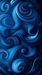 Sticker - Abstract background with smooth lines in blue tones creating swirling patterns, ideal for projects related to art, design, and technology