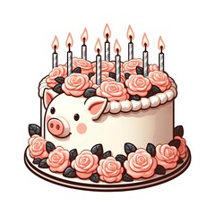 birthday cake with candles illustration