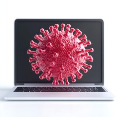 Computer Virus Represented on Laptop Screen