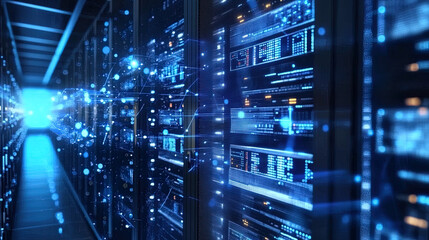 abstract background of supercomputer server room