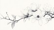 © Chaikit - elegant black line drawings of magnolia blooms and branches meticulous detail in petal structure and leaf veination negative space artfully incorporated varying line weights add depth botanical