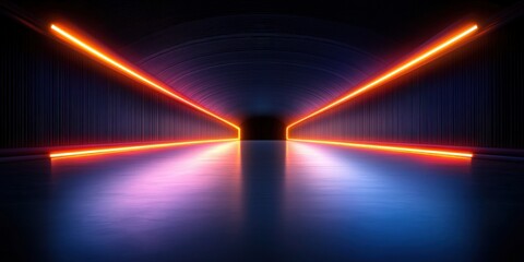 Wall Mural - Abstract Light Tunnel with Vibrant Neon Colors