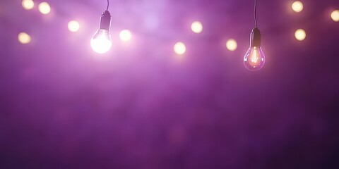 Canvas Print - Elegant Purple Lighting with Hanging Bulbs