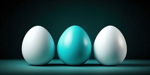 Poster - Colorful Eggs on a Dark Background