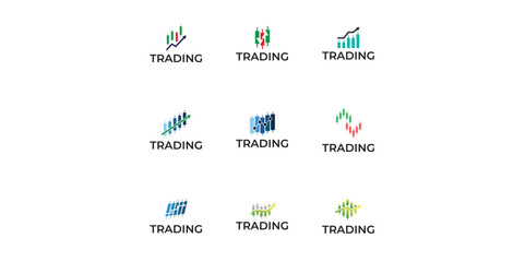 Canvas Print - Trading candlestick logo icon template.