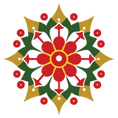 Sticker - Christmas Mandala Vector Art Design.