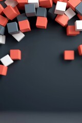 Wall Mural - colorful floating cubes in various arrangements create a dynamic and visually striking background, p