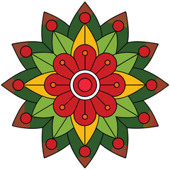 Sticker - Christmas Mandala Vector Art Design.