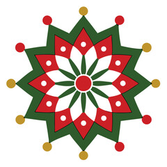 Poster - Christmas Mandala Vector Art Design.