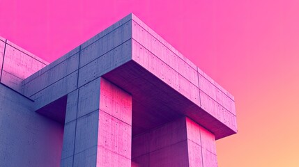 Modern Architectural Design with Colorful Gradient Background