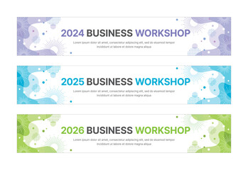 Wall Mural - set of business banner design templates in modern, geometry, abstract shape pattern style for school