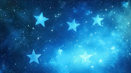 Wall Mural - a blue night sky with twinkling stars, perfect for a dreamy background or design.