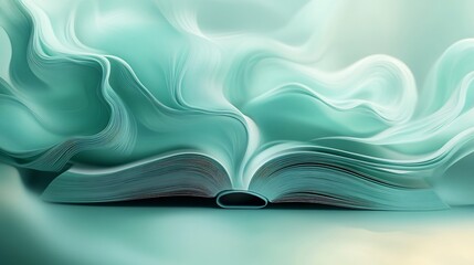 Wall Mural - elegant world book day concept showcasing a stylized open book with delicate line art and subtle gra