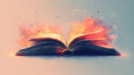 Wall Mural - elegant world book day concept showcasing a stylized open book with delicate line art and subtle gra