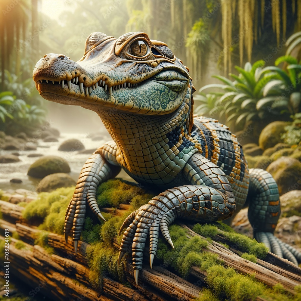 Portrait of Alligator lizard Stock Photo | Adobe Stock