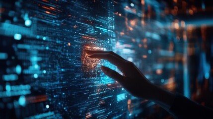 Hand Interacting with Digital Data