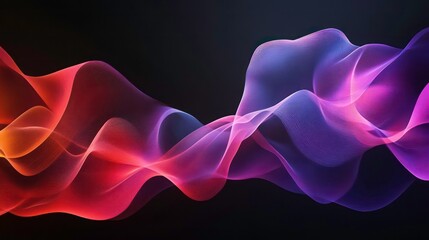 Wall Mural - abstract colorful wavy lines on black background.