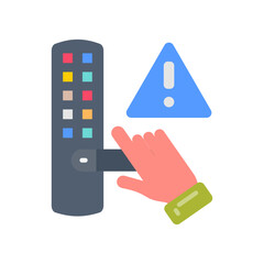 Wall Mural - don't touch door handle flat icons, vector illustration