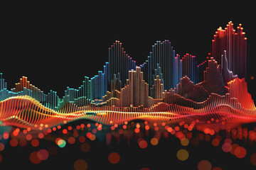 Stock prices vs trading volume scatter plot, strong positive correlation, investor interest rise.