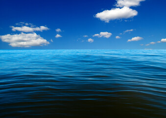 Blue sea water surface