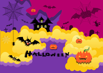 Halloween Festival Cute Cartoon Background Illustration