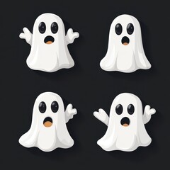 Cute ghost. Halloween decoration element.