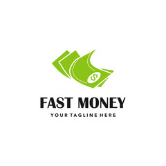 Simple Illustration Fast Cash Logo Design. Logo Suitable for Fast Payment Service Businesses or Money Exchange and others. 