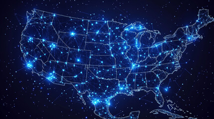 Wall Mural - dynamic digital world map emphasize western europe continental for ai powered global network connect