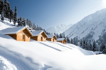 Sticker - In winter, Gulmarg is a popular tourist and skiing destination in Kashmir, India.