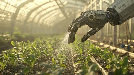 Poster - In smart agriculture, agricultural robots water plants automatically