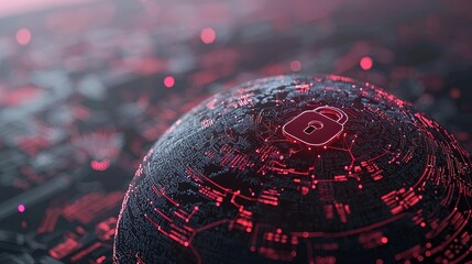 Leinwandbilder - An abstract interface depicting global network security technology with encryption and padlock icons protecting personal information.
