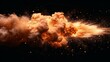 © M_H_L - A large orange explosion with sparks and smoke on a black background.