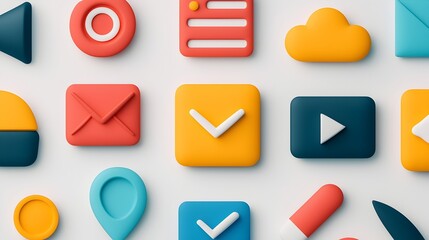Aufkleber - Versatile icon with a harmonious composition of simple forms crisp edges and clean gradients