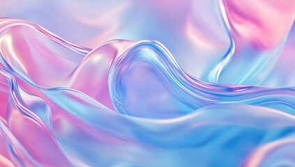 Wall Mural - abstract pastel fabric waves in soft blue, pink, and lavender hues generative ai