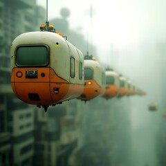 Fototapete - Massive state of the art cargo vessels with streamlined aerodynamic hulls and advanced robotic cargo handling systems facilitating a dynamic global network of trade and transportation