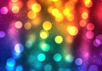 Wall Mural - colorful gradient bokeh with sparkling light effects and glitter particles generative ai
